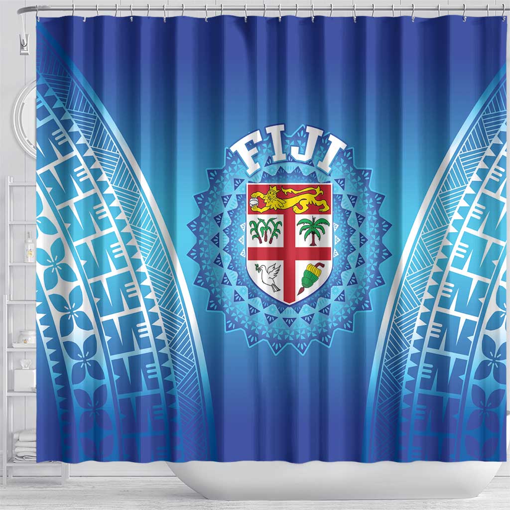 Fiji Football Shower Curtain Fijian Tapa Pattern