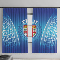 Fiji Football Window Curtain Fijian Tapa Pattern