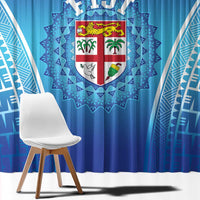 Fiji Football Window Curtain Fijian Tapa Pattern