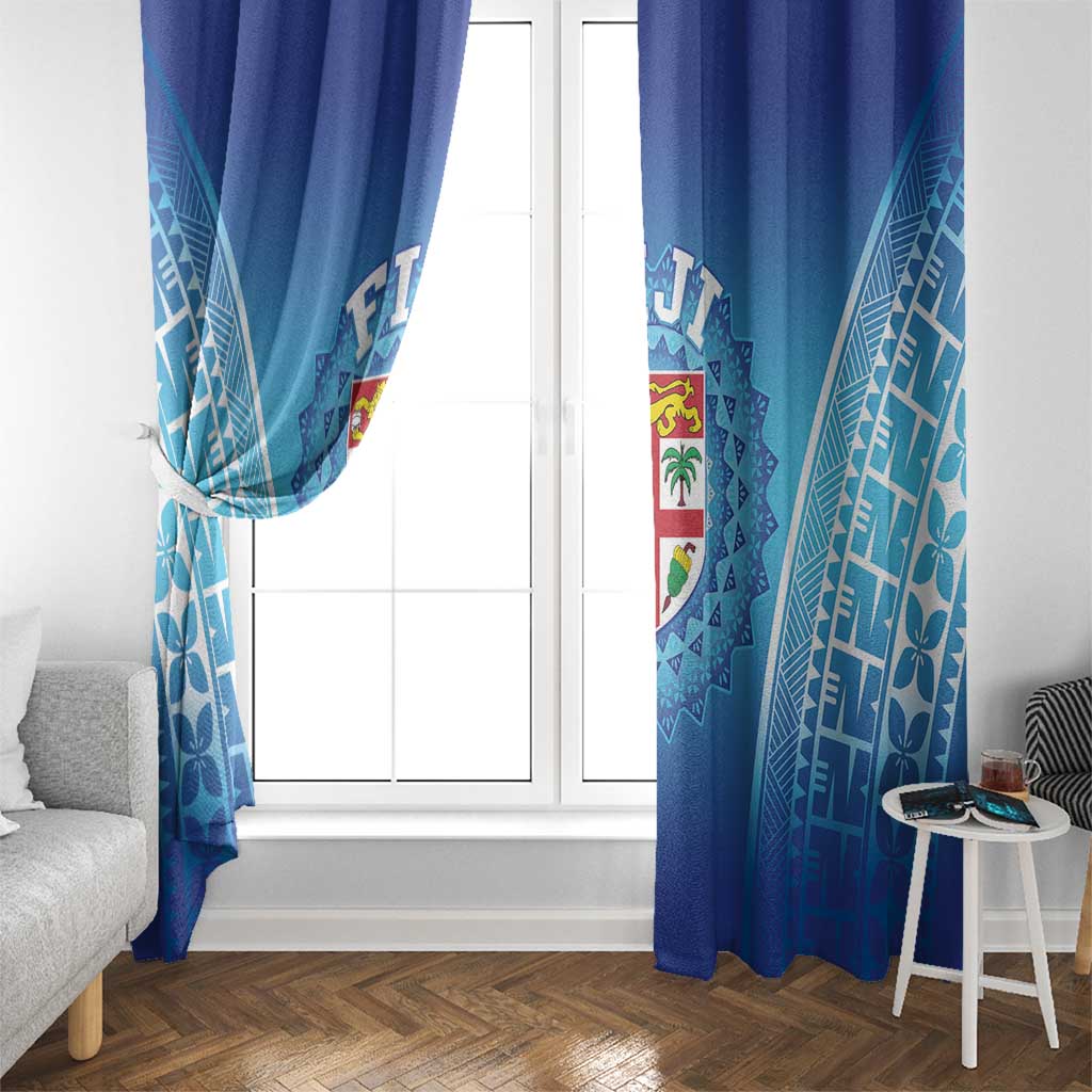 Fiji Football Window Curtain Fijian Tapa Pattern