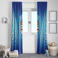 Fiji Football Window Curtain Fijian Tapa Pattern