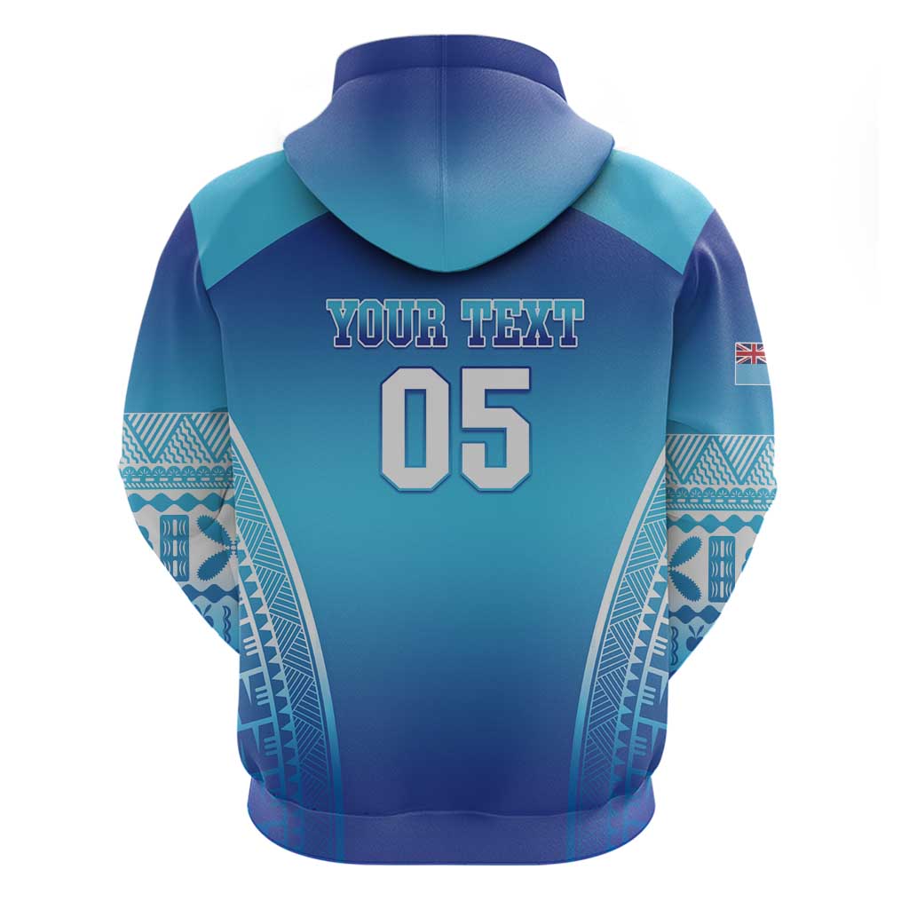 Custom Fiji Football Zip Hoodie Fijian Tapa Pattern