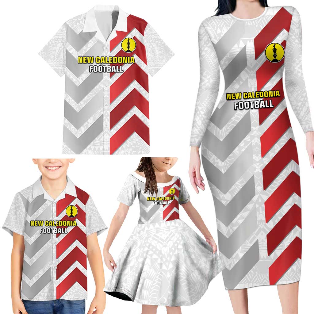 Custom New Caledonia Football Family Matching Long Sleeve Bodycon Dress and Hawaiian Shirt Unique Style
