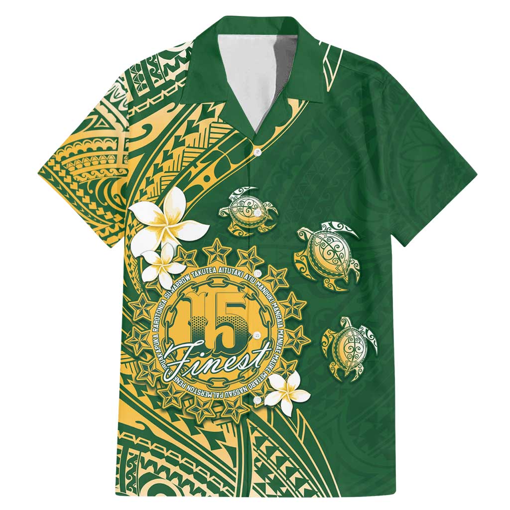 Cook Islands 15 Finest Family Matching Mermaid Dress and Hawaiian Shirt Plumeria Polynesian Turtle