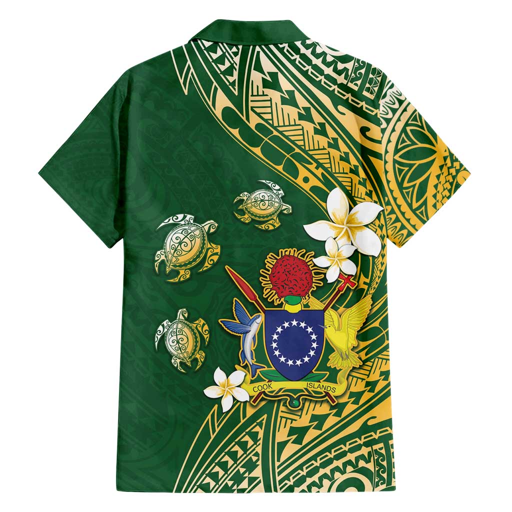 Cook Islands 15 Finest Family Matching Short Sleeve Bodycon Dress and Hawaiian Shirt Plumeria Polynesian Turtle