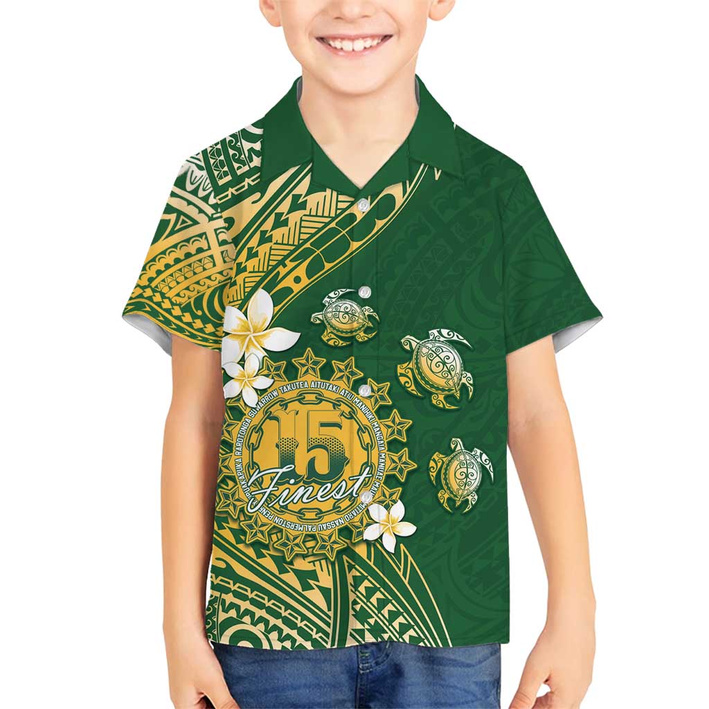 Cook Islands 15 Finest Family Matching Summer Maxi Dress and Hawaiian Shirt Plumeria Polynesian Turtle