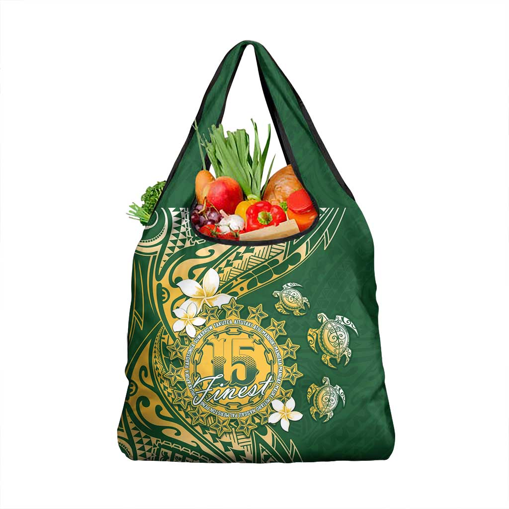 Cook Islands 15 Finest Grocery Bag Plumeria Polynesian Turtle