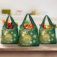 Cook Islands 15 Finest Grocery Bag Plumeria Polynesian Turtle