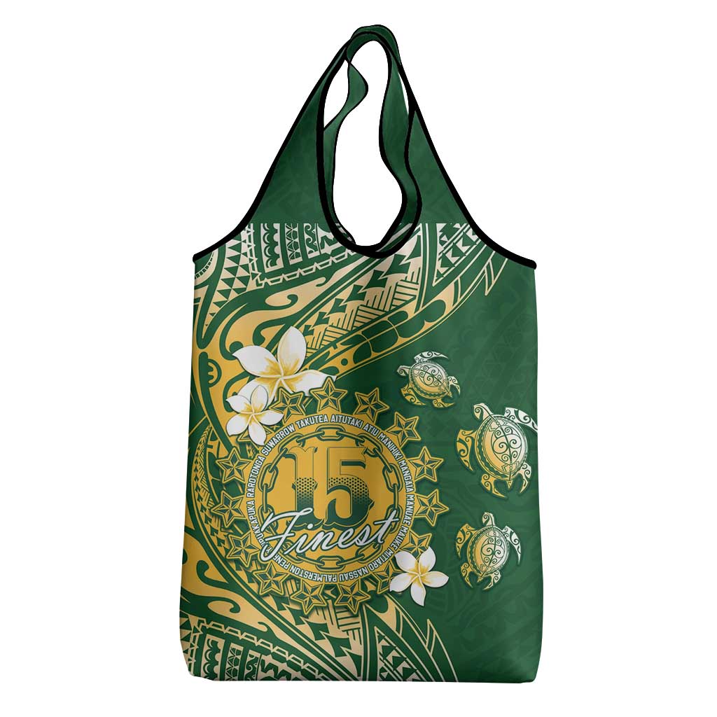 Cook Islands 15 Finest Grocery Bag Plumeria Polynesian Turtle