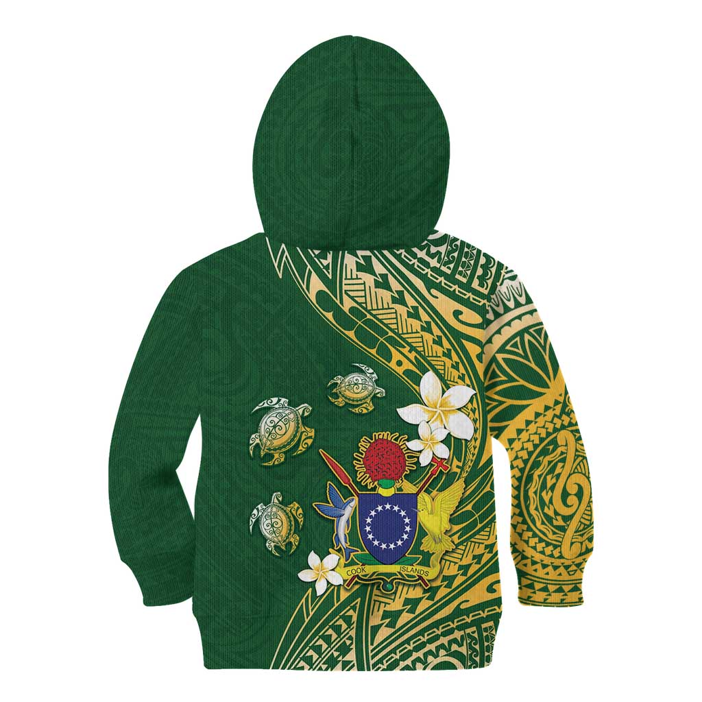 Cook Islands 15 Finest Kid Hoodie Plumeria Polynesian Turtle