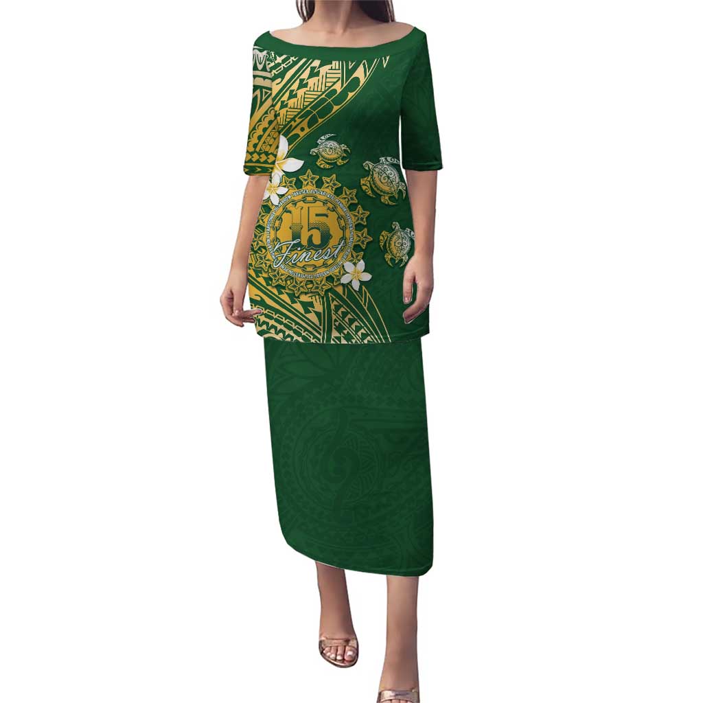 Cook Islands 15 Finest Puletasi Plumeria Polynesian Turtle