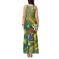 Cook Islands 15 Finest Tank Maxi Dress Plumeria Polynesian Turtle