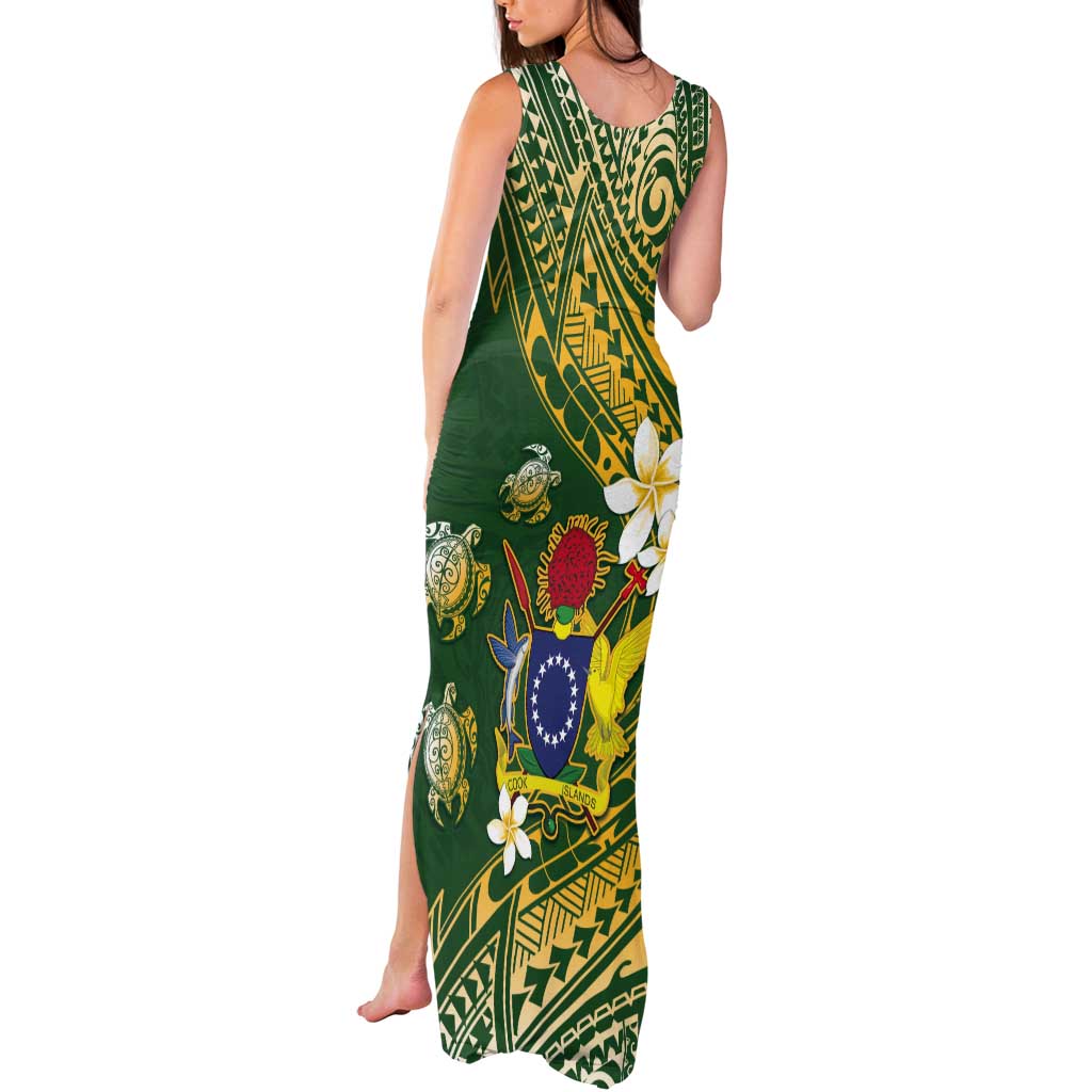 Cook Islands 15 Finest Tank Maxi Dress Plumeria Polynesian Turtle