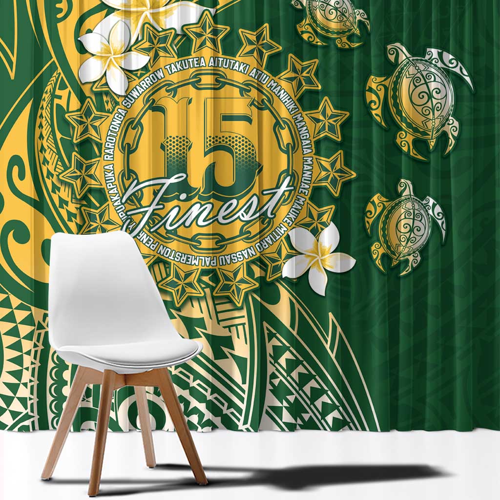 Cook Islands 15 Finest Window Curtain Plumeria Polynesian Turtle