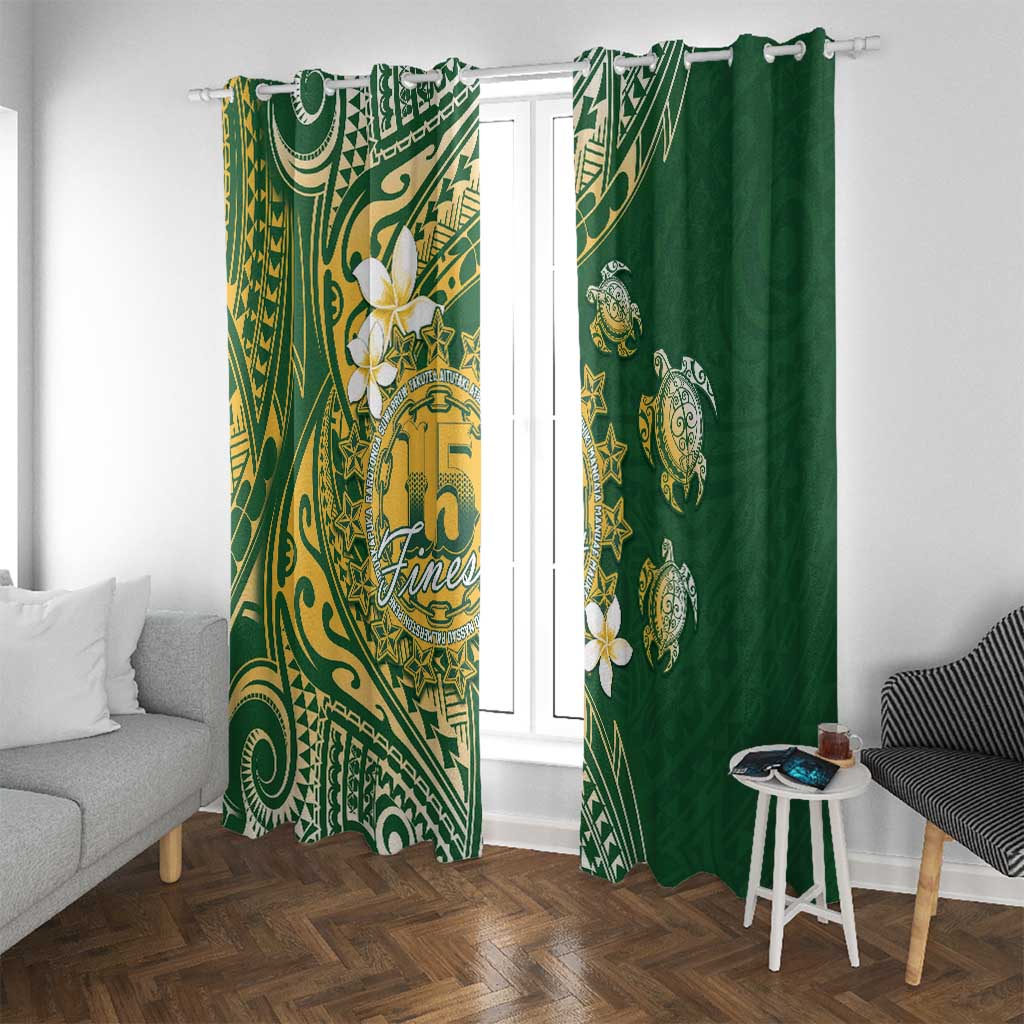 Cook Islands 15 Finest Window Curtain Plumeria Polynesian Turtle