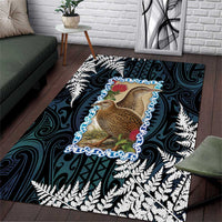 New Zealand Weka Area Rug Maori Hen Koru Pattern - Polynesian Pride