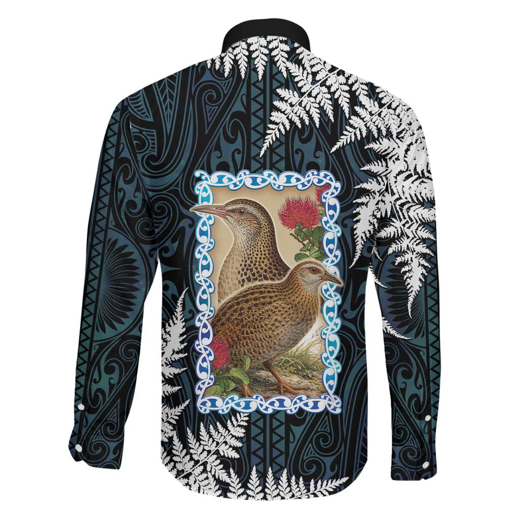 New Zealand Weka Family Matching Long Sleeve Bodycon Dress and Hawaiian Shirt Maori Hen Koru Pattern