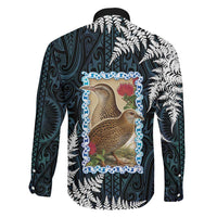New Zealand Weka Family Matching Long Sleeve Bodycon Dress and Hawaiian Shirt Maori Hen Koru Pattern