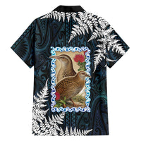 New Zealand Weka Family Matching Off Shoulder Short Dress and Hawaiian Shirt Maori Hen Koru Pattern