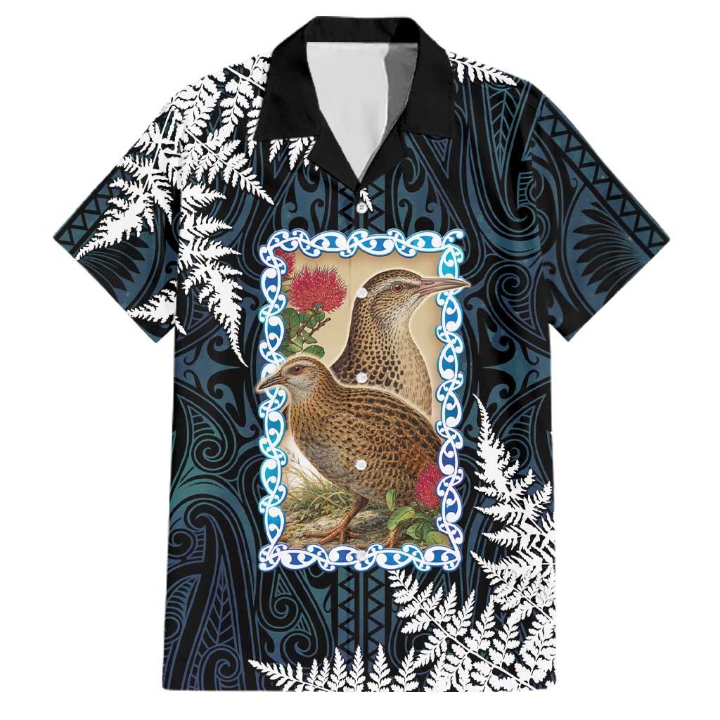 New Zealand Weka Family Matching Short Sleeve Bodycon Dress and Hawaiian Shirt Maori Hen Koru Pattern