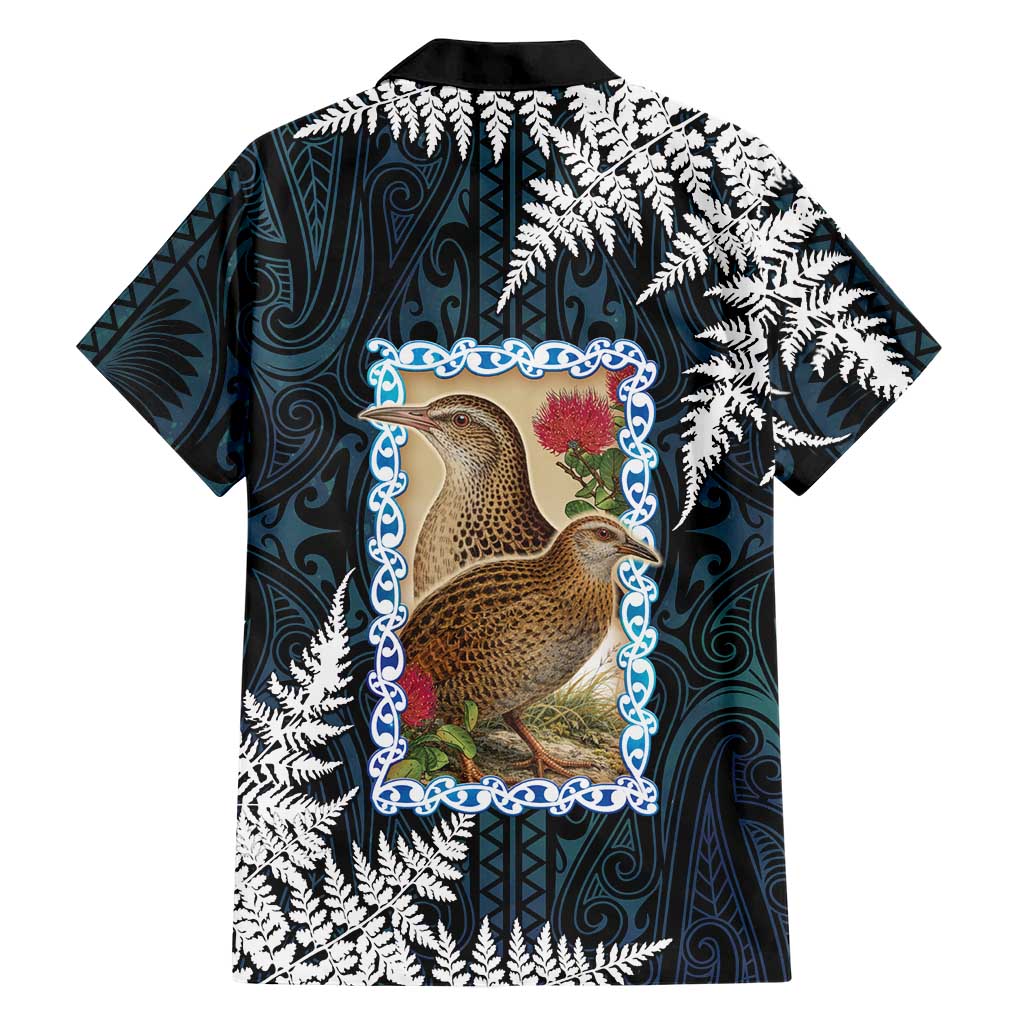 New Zealand Weka Family Matching Short Sleeve Bodycon Dress and Hawaiian Shirt Maori Hen Koru Pattern