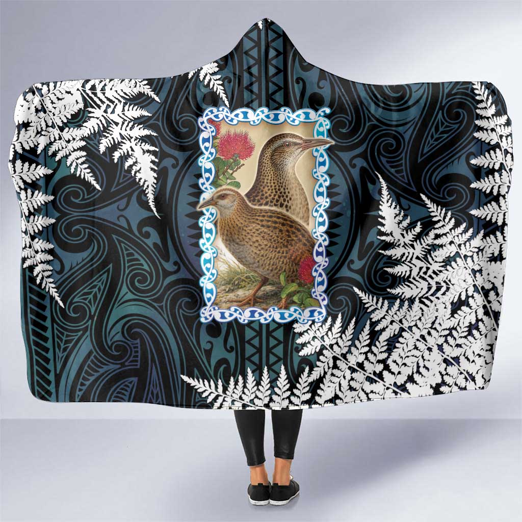 New Zealand Weka Hooded Blanket Maori Hen Koru Pattern - Polynesian Pride