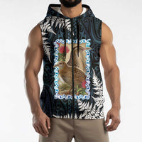 New Zealand Weka Sleeveless Zip Hoodie Maori Hen Koru Pattern LT05 - Polynesian Pride