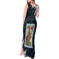 New Zealand Weka Tank Maxi Dress Maori Hen Koru Pattern LT05 - Polynesian Pride
