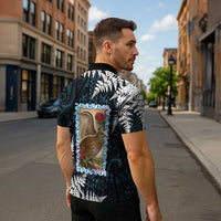 New Zealand Weka Zipper Polo Shirt Maori Hen Koru Pattern - Polynesian Pride