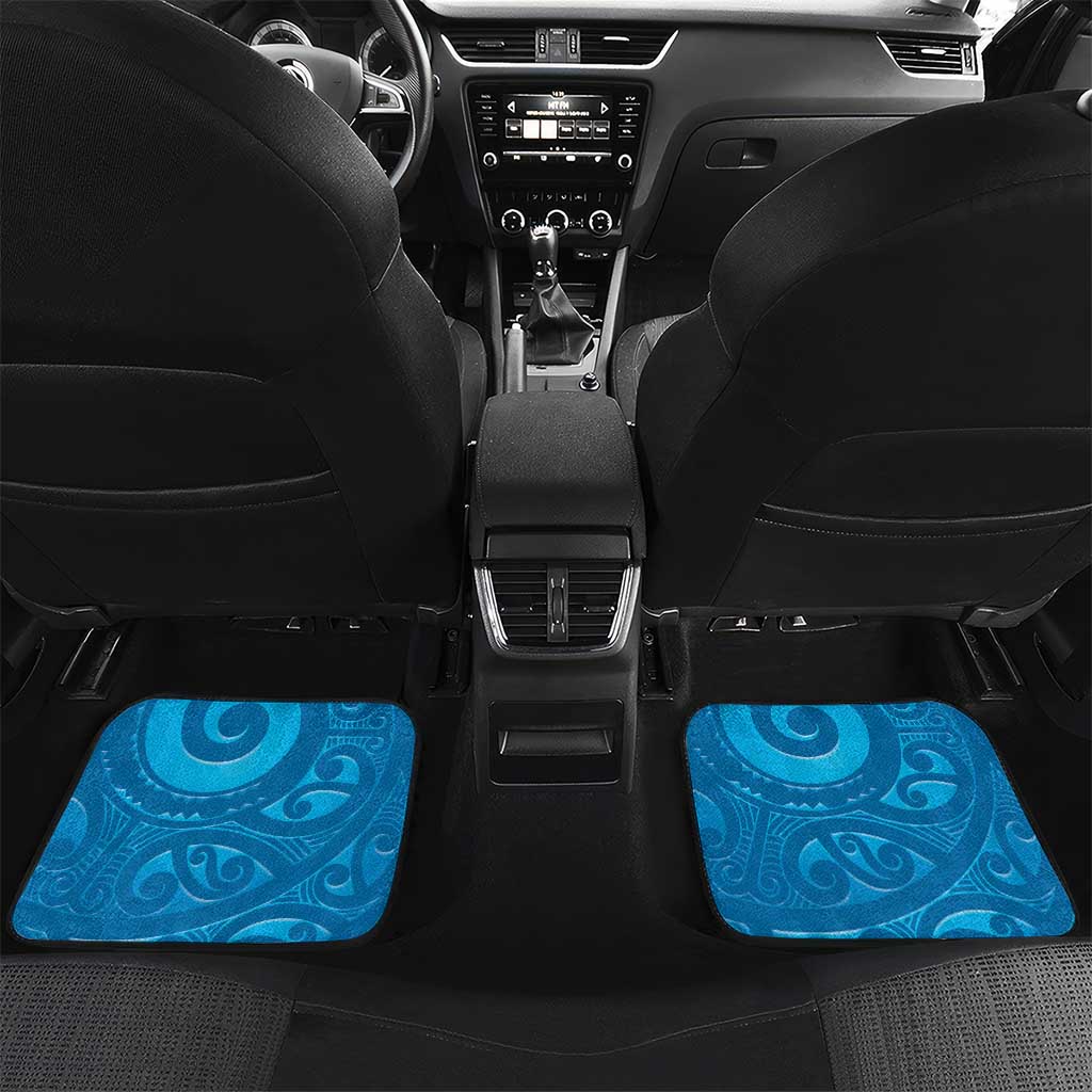 New Zealand Kokako Bird Car Mats Maori Koru With Kowhai Flowers - Polynesian Pride