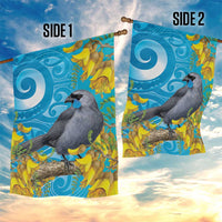 New Zealand Kokako Bird Garden Flag Maori Koru With Kowhai Flowers LT05 - Polynesian Pride