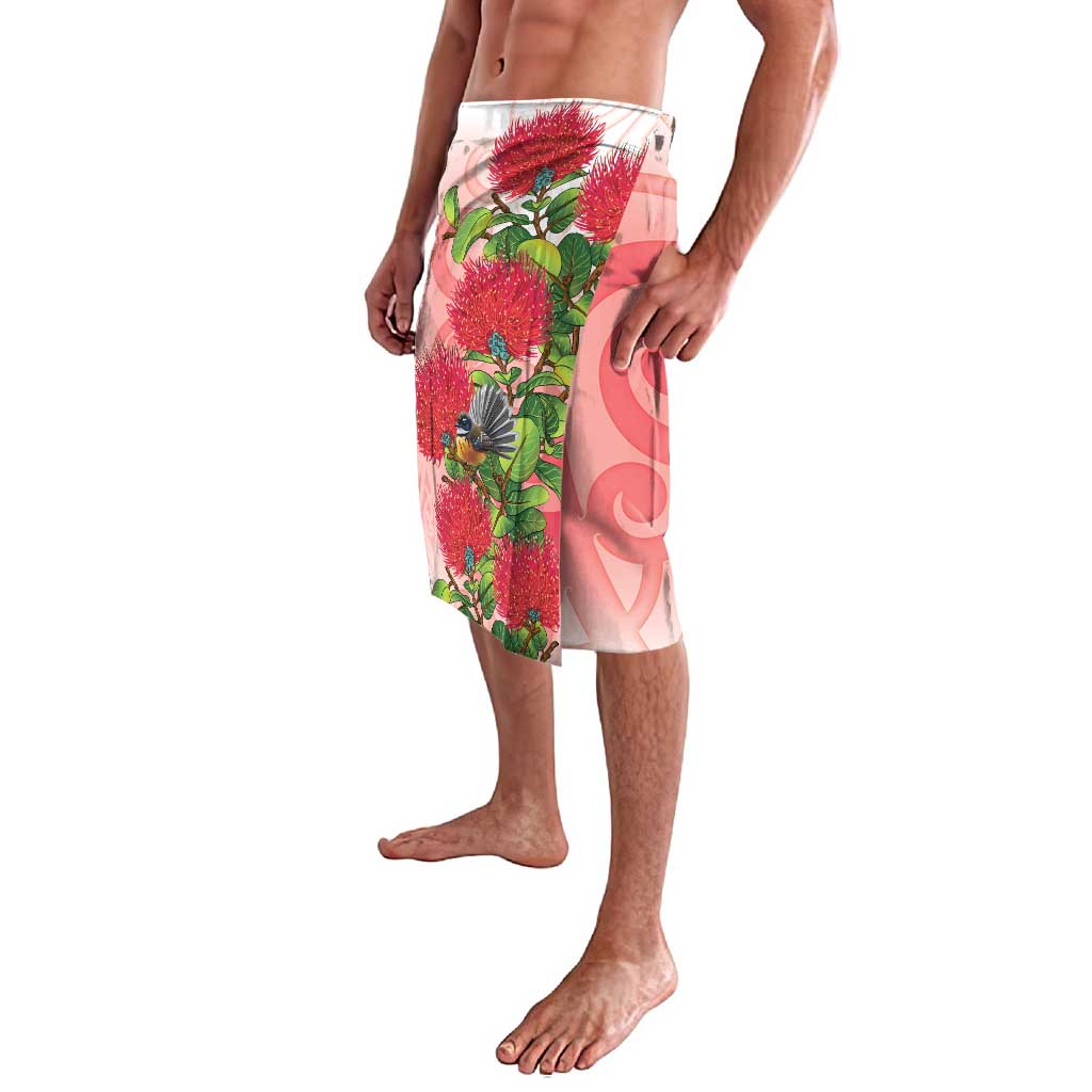 New Zealand Fantail Lavalava Maori Koru With Pohutukawa Flowers - Polynesian Pride