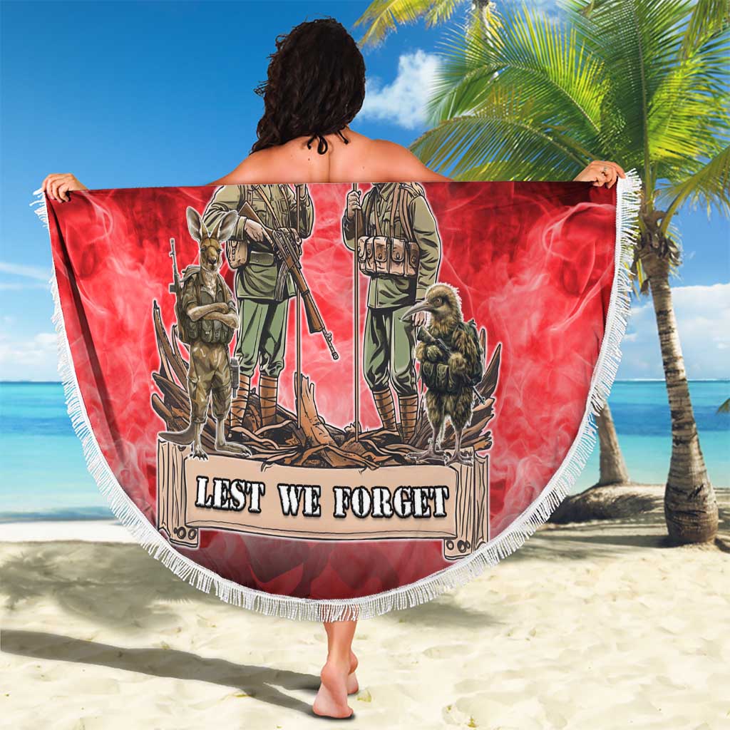 Australia And New Zealand ANZAC Day Beach Blanket Soldiers Lest We Forget