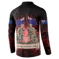 Australia And New Zealand ANZAC Day Button Sweatshirt Soldiers Lest We Forget LT05 - Polynesian Pride