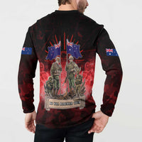 Australia And New Zealand ANZAC Day Button Sweatshirt Soldiers Lest We Forget LT05 - Polynesian Pride