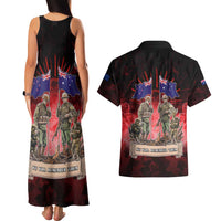 Australia And New Zealand ANZAC Day Couples Matching Tank Maxi Dress and Hawaiian Shirt Soldiers Lest We Forget