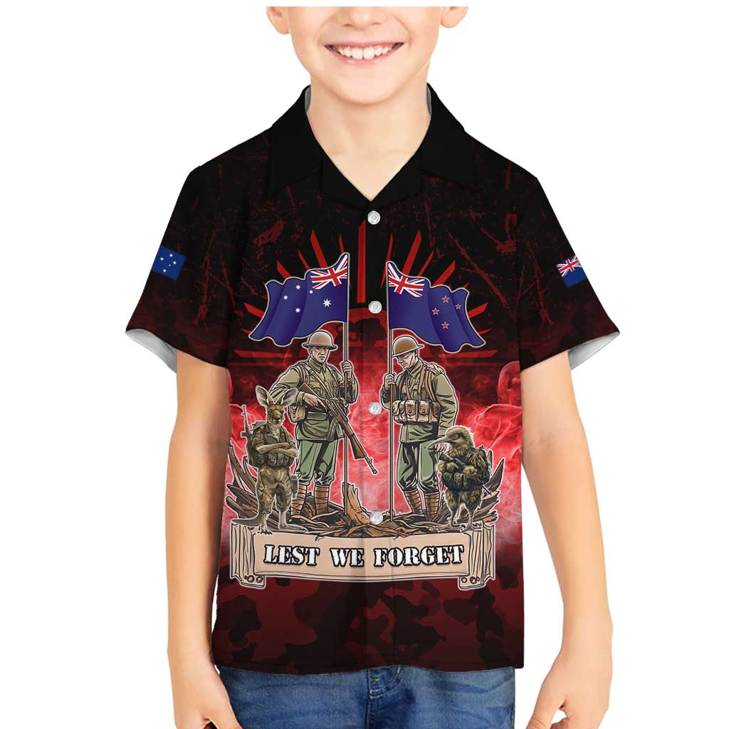 Australia And New Zealand ANZAC Day Family Matching Mermaid Dress and Hawaiian Shirt Soldiers Lest We Forget