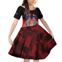 Australia And New Zealand ANZAC Day Family Matching Off Shoulder Short Dress and Hawaiian Shirt Soldiers Lest We Forget