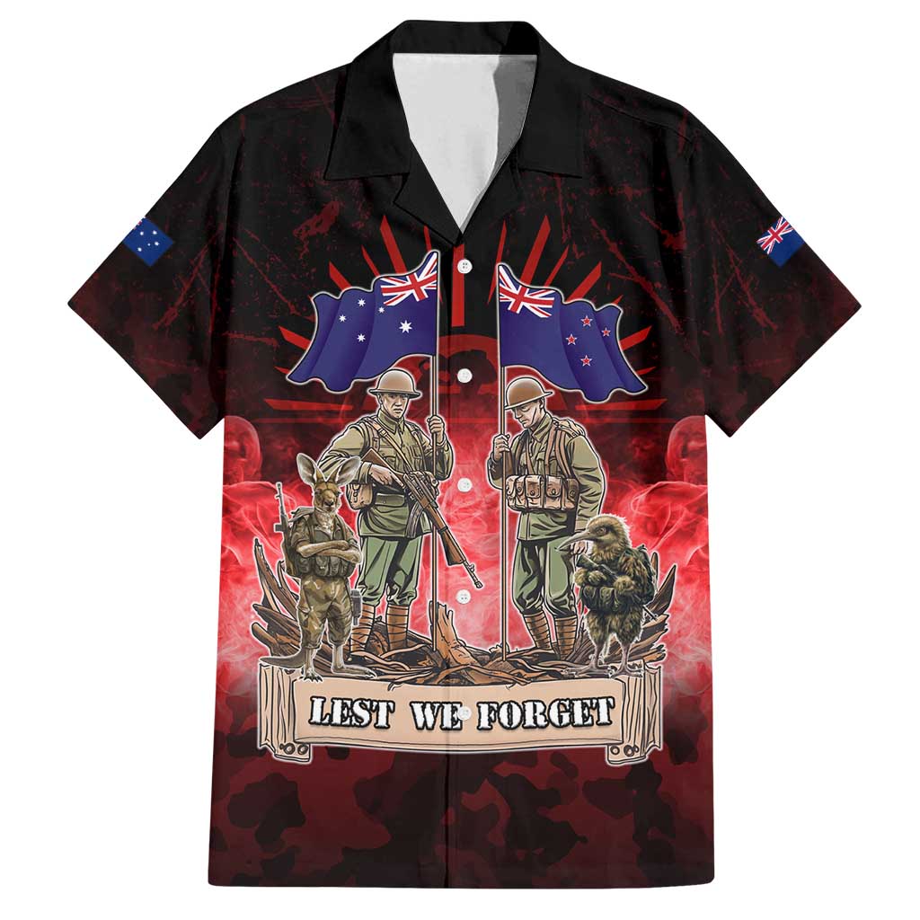 Australia And New Zealand ANZAC Day Family Matching Tank Maxi Dress and Hawaiian Shirt Soldiers Lest We Forget