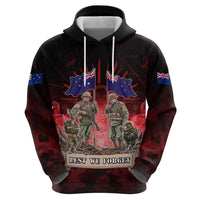Australia And New Zealand ANZAC Day Hoodie Soldiers Lest We Forget LT05