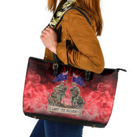Australia And New Zealand ANZAC Day Leather Tote Bag Soldiers Lest We Forget
