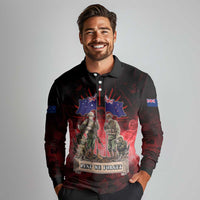 Australia And New Zealand ANZAC Day Long Sleeve Polo Shirt Soldiers Lest We Forget LT05 - Polynesian Pride