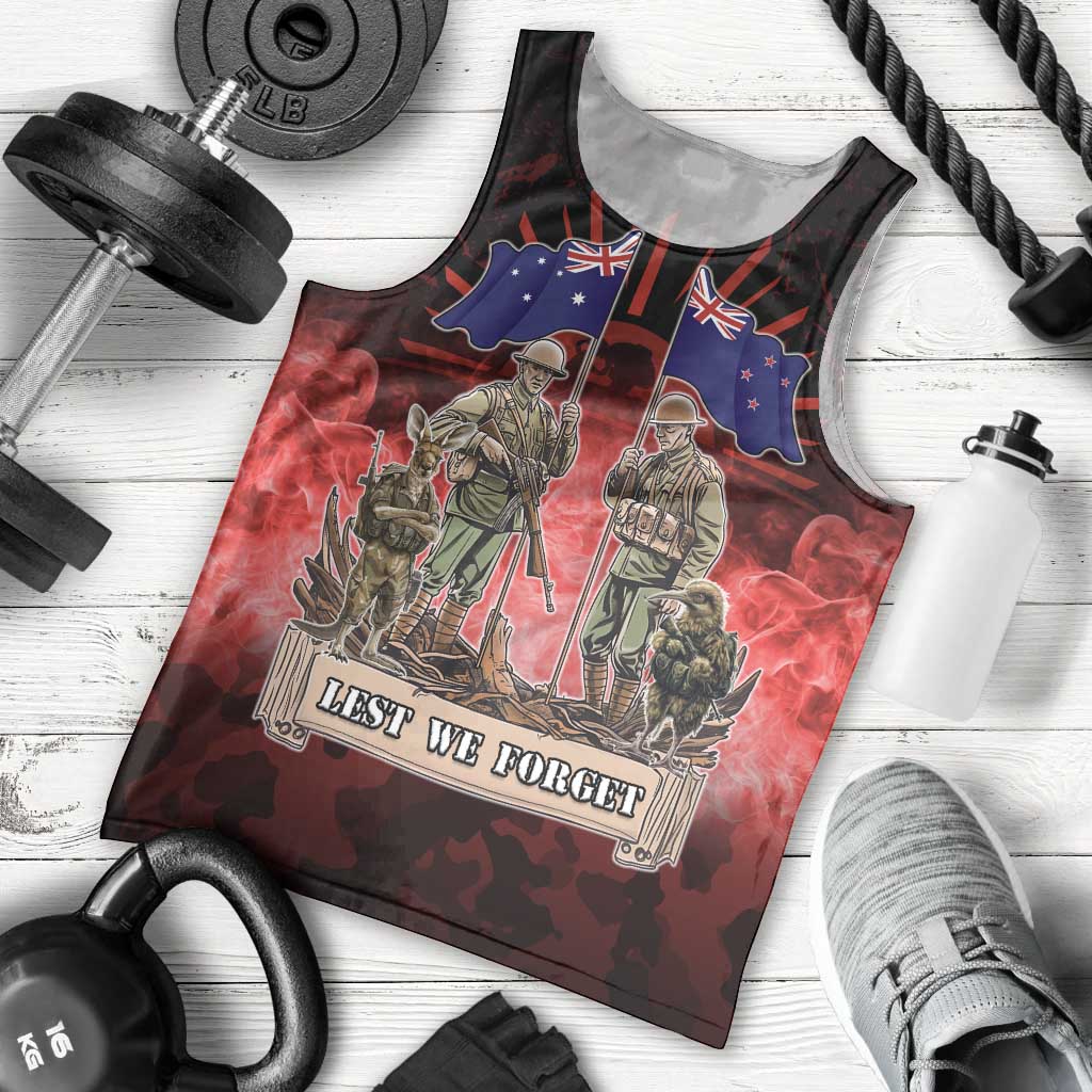 Australia And New Zealand ANZAC Day Men Tank Top Soldiers Lest We Forget