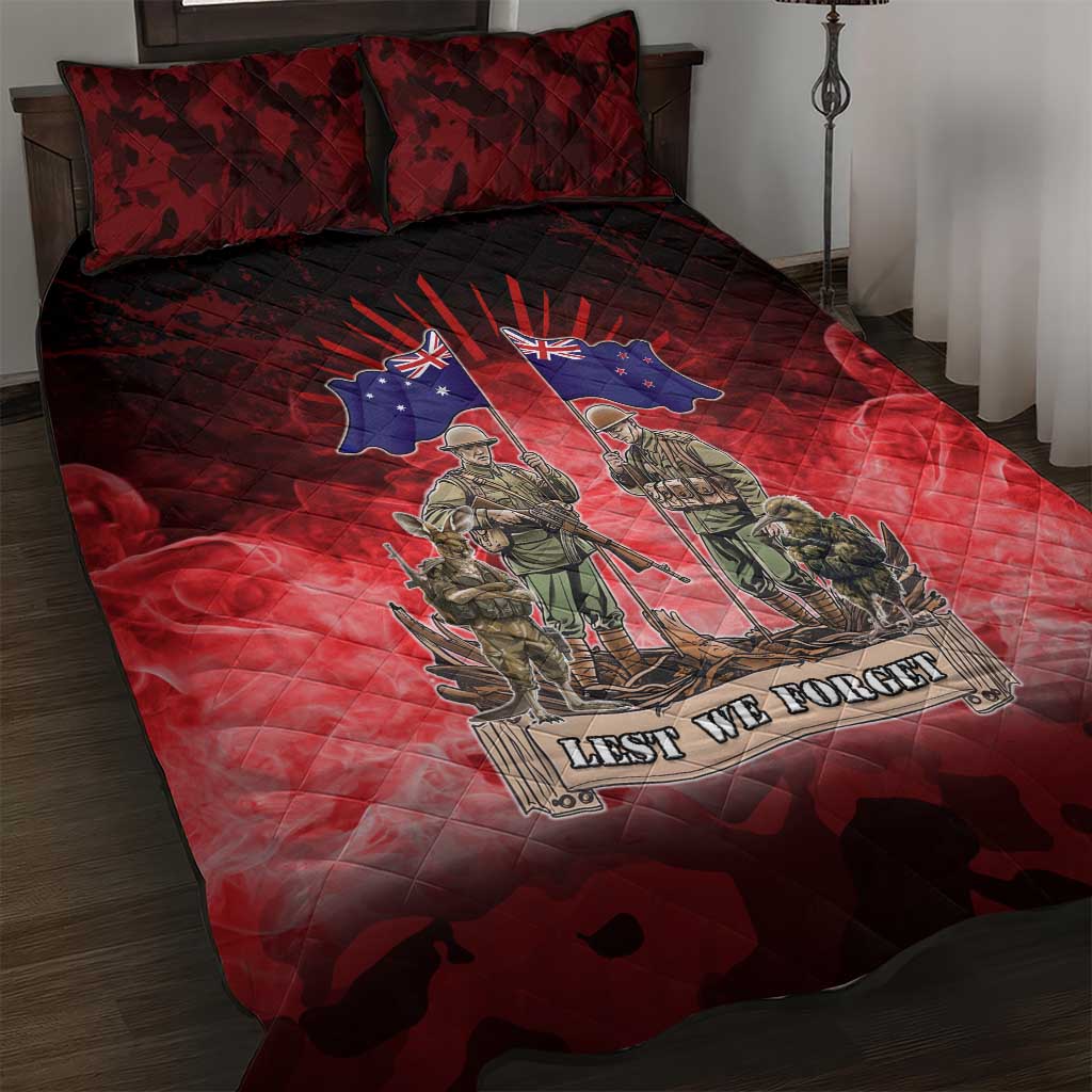 Australia And New Zealand ANZAC Day Quilt Bed Set Soldiers Lest We Forget