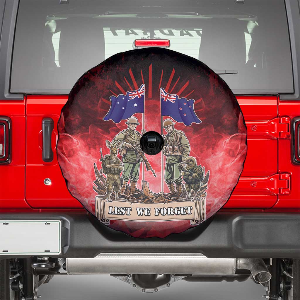 Australia And New Zealand ANZAC Day Spare Tire Cover Soldiers Lest We Forget