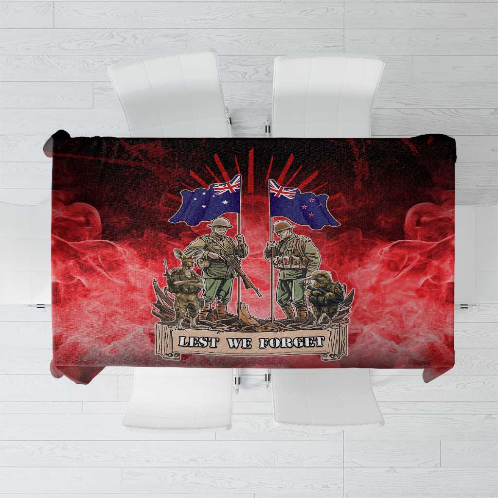 Australia And New Zealand ANZAC Day Tablecloth Soldiers Lest We Forget