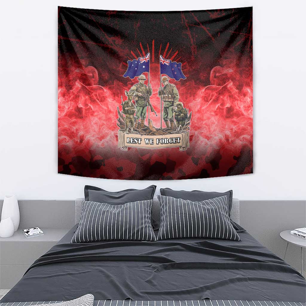 Australia And New Zealand ANZAC Day Tapestry Soldiers Lest We Forget