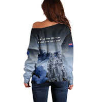 New Zealand ANZAC Day Off Shoulder Sweater HMNZS Achilles We Will Remember Them LT05 - Polynesian Pride