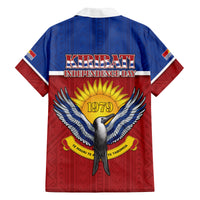 Kiribati 45th Independence Day Family Matching Long Sleeve Bodycon Dress and Hawaiian Shirt Lesser Frigatebird Tribal Pattern