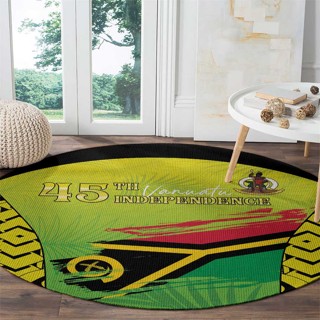 Vanuatu 45th Independence Round Carpet Special Style - Polynesian Pride